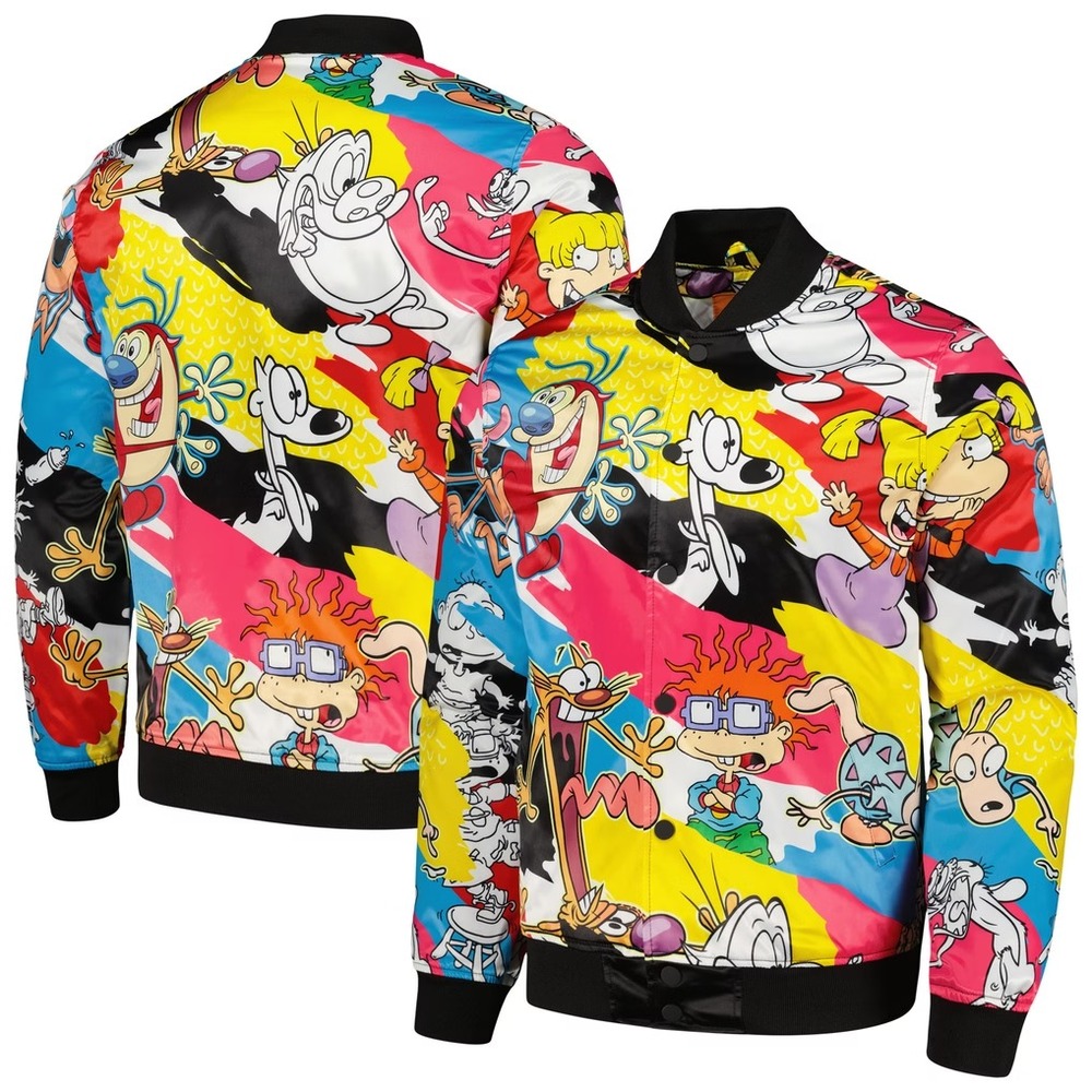 Nickelodeon Freeze Max Retro Graphic Satin Full-Snap Jacket MED